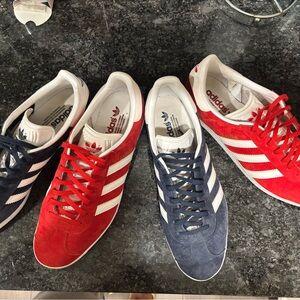 Adidas Men's Red and Blue Gazelles